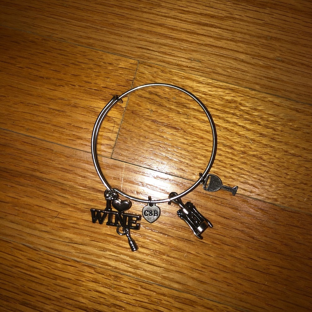 I Love Wine bangle bracelet